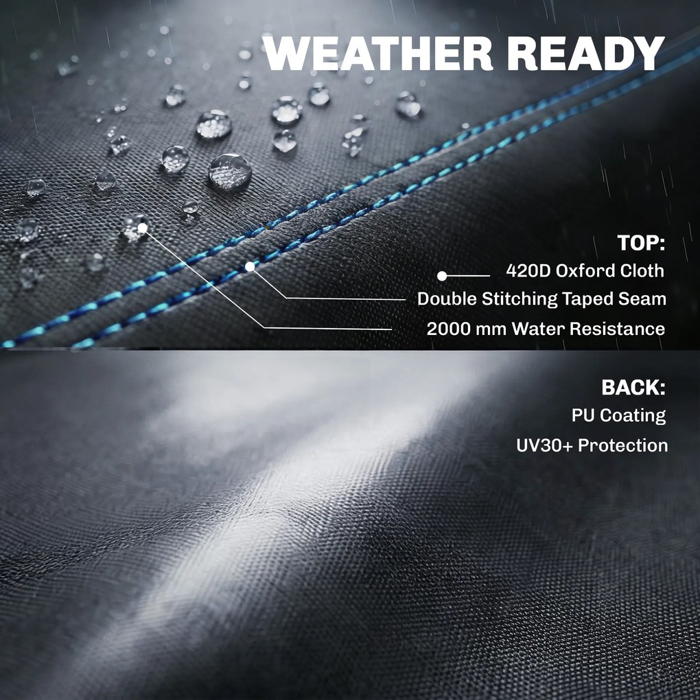 Outsunny Osłona na Meble Ogrodowe Zimowa Wodoodporna Odporny na Wiatr Anti-UV Pokrowiec 420D Oxford 180x120x74 cm Czarny | Aosom PL