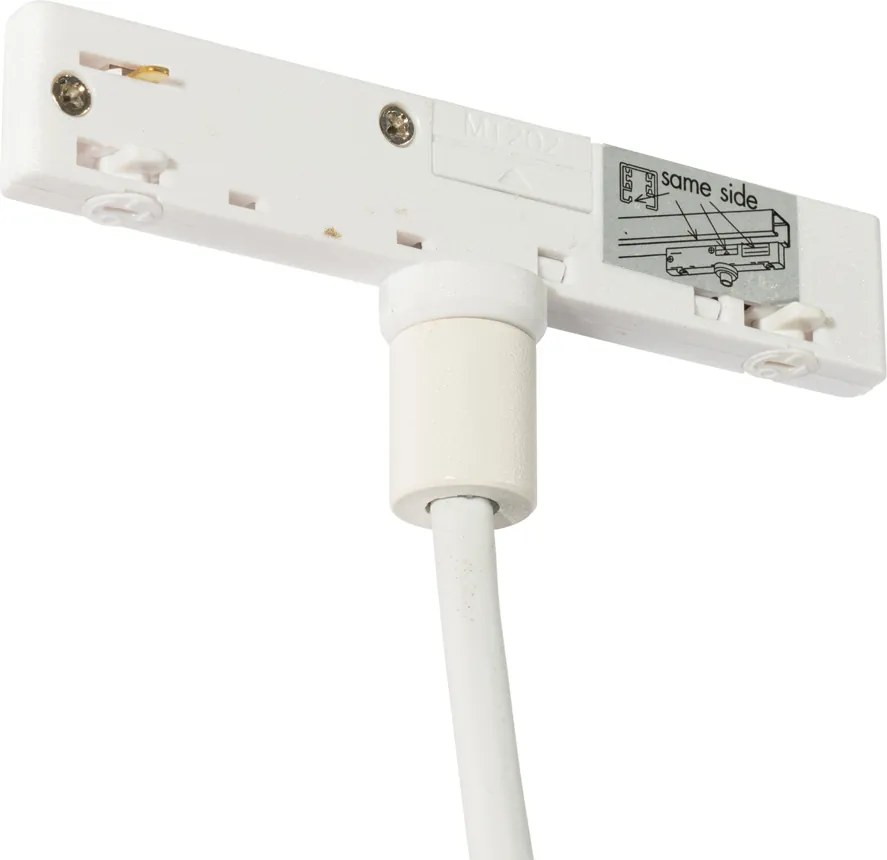 Nowoczesna biała lampa wisząca do systemu szynowego jednofazowego - Slimline Keno