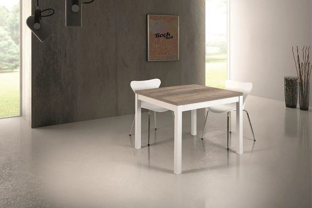 Kwadratowy drewniany rozkładany stół 90x90 cm 180x90 cm - POSITANO