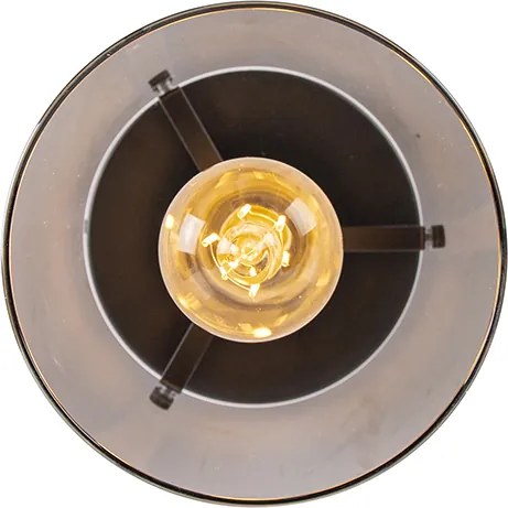 Inteligentna lampa sufitowa czarna z przydymionym szkłem z Wifi ST64 - Dome