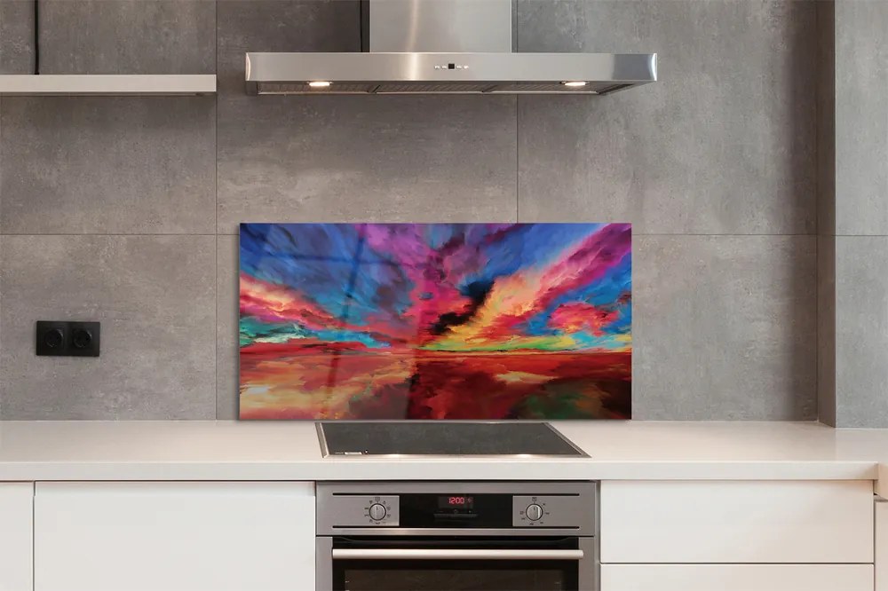 Panel szklany do Kuchni Dynamiczna Kompozycja Barw