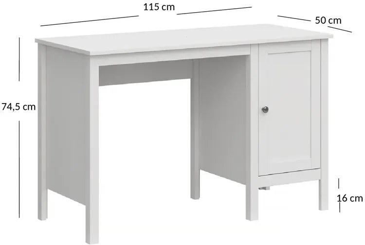 Białe biurko skandynawskie z szafką - Omaron 3X
