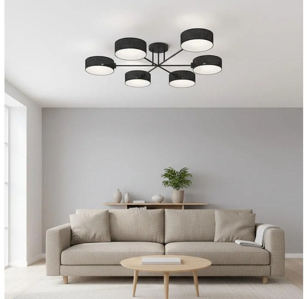 Przysufitowy żyrandol MAGA 6xE14/10W/230V czarny