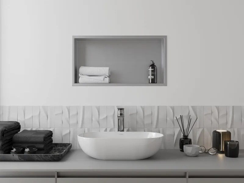 Mexen X-Wall-R półka wnękowa z kołnierzem 60 x 30 cm, inox - 1910603010