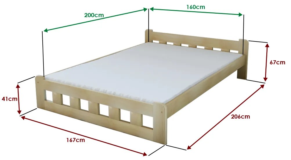 Łóżko Naomi podwyższone 160 x 200 cm, sosna Stelaż: Ze stelażem listwowym elastycznym, Materac: Materac Deluxe 10 cm