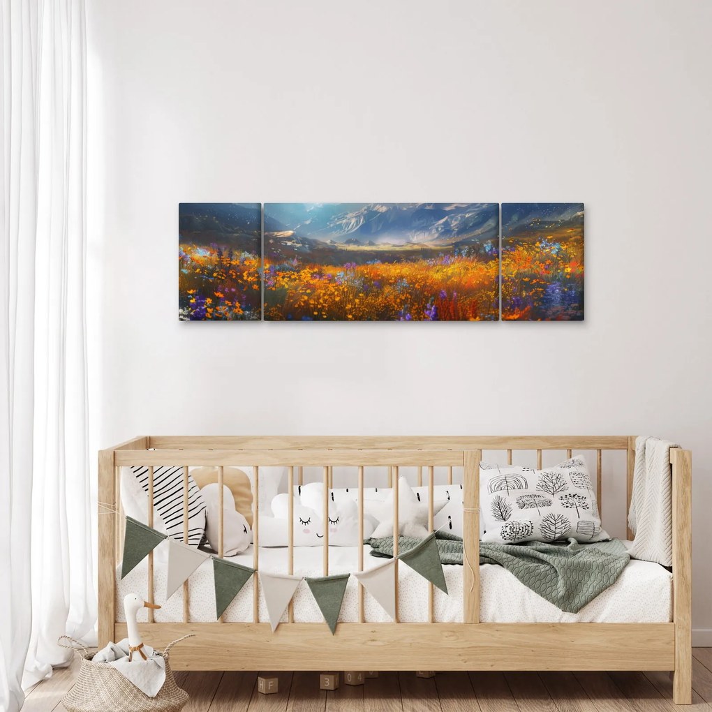 Obraz - Malowany górski krajobraz II. (170x50 cm)