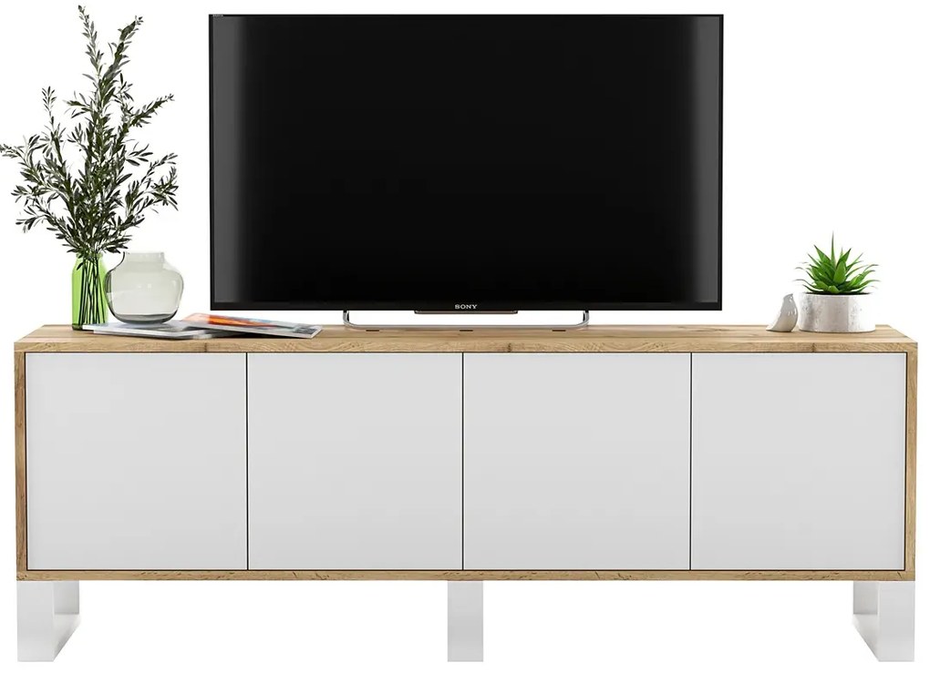 Szafka rtv dąb wotan + biały E7-B97