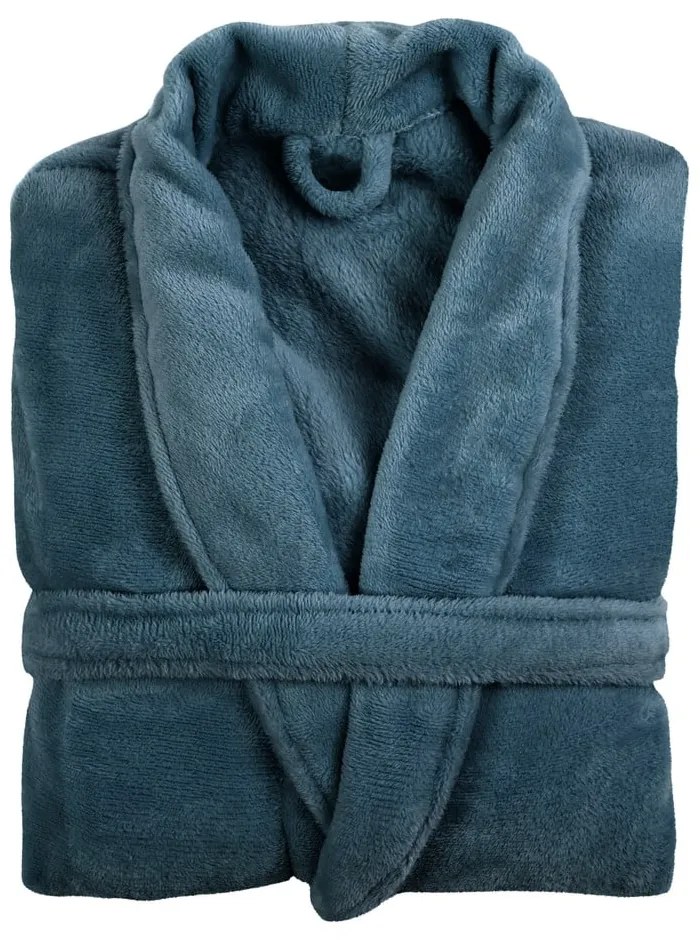Niebieski szlafrok z mikropluszu w rozmiarze S/M Cosy – Tiseco Home Studio