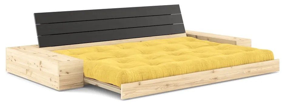 Żółta sztruksowa rozkładana sofa 244 cm Base – Karup Design