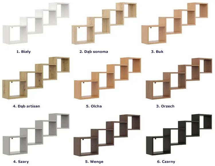 Minimalistyczna półka wisząca wenge - Megi