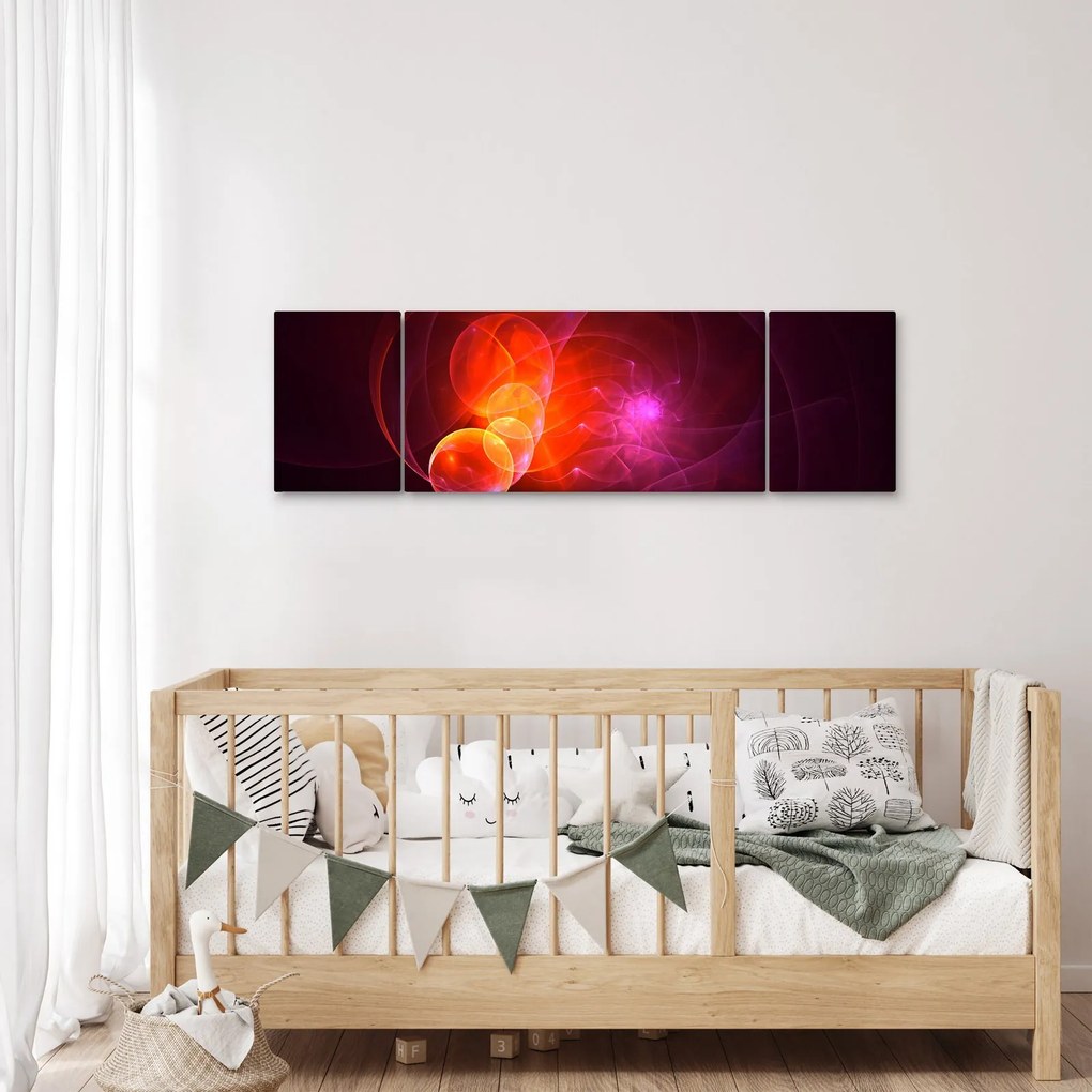 Nowoczesny obraz różowej abstrakcji (170x50 cm)