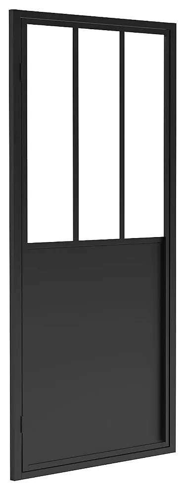 Drzwi prysznicowe obrotowe czarne matowe styl warsztatowy - 80 x 195 cm - URBANIK