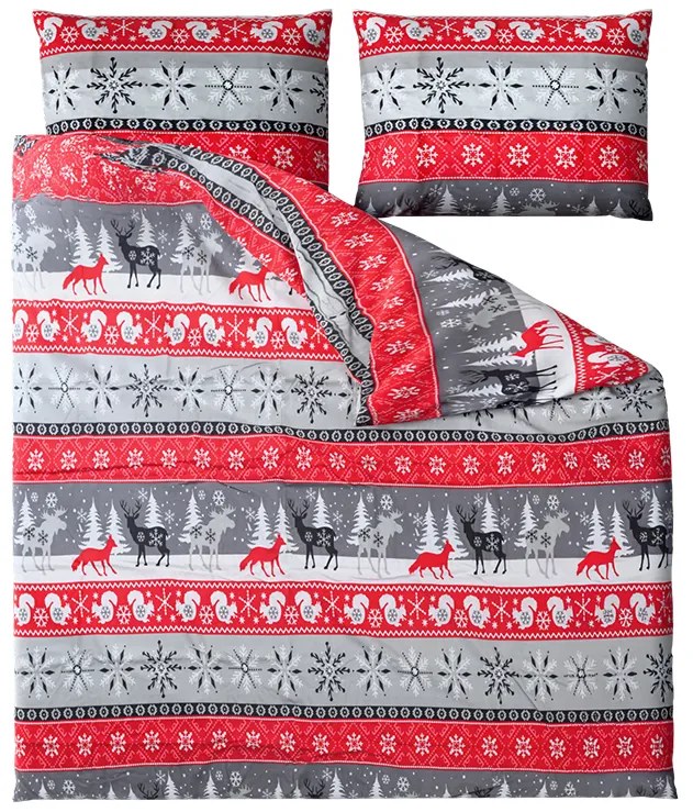 PrzytulneMieszkanie.pl PrzytulneMieszkanie.pl Flanelowa pościel SNOWY FOREST szara Rozmiar pościeli: 70 x 90 cm | 140 x 200 cm