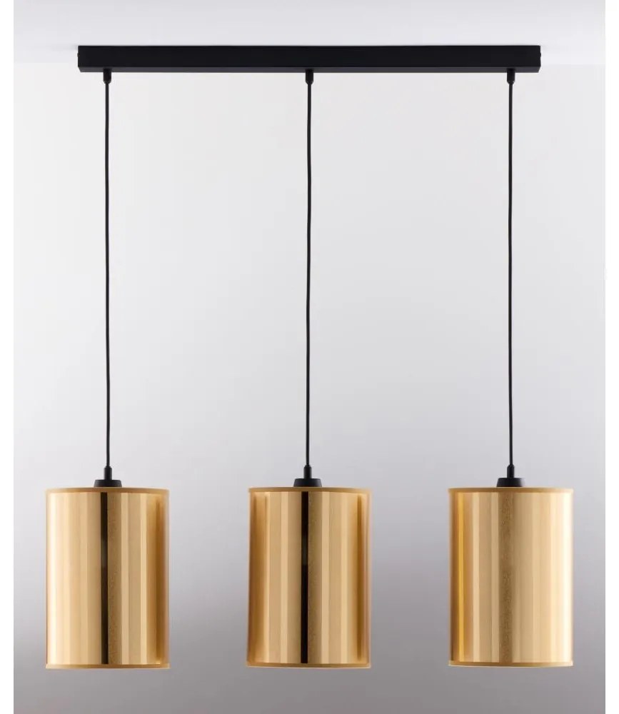 Jupiter 2092 - Żyrandol na linkach CORTINA 3xE27/15W/230V złoty/czarny