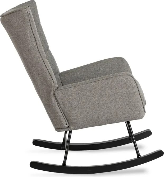 Fotel Bujany Uszak JACKSON Szary/Czarny Nowoczesny