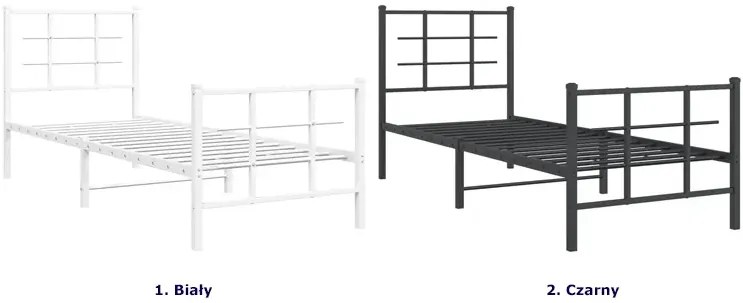Białe pojedyncze łóżko metalowe 80x200 cm A4-B83