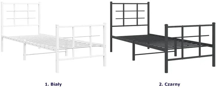 Białe pojedyncze łóżko metalowe 80x200 cm - Alester