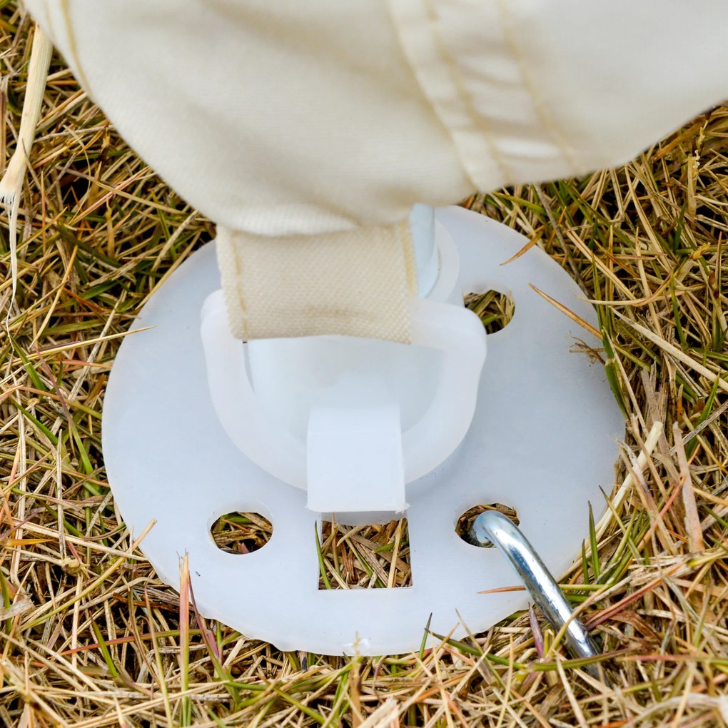 Outsunny Pawilon Ogrodowy 3x3m z Moskitierą Kremowy Metal i Poliester Odporny na Warunki Pogodowe Stylowy i Funkcjonalny | Aosom PL