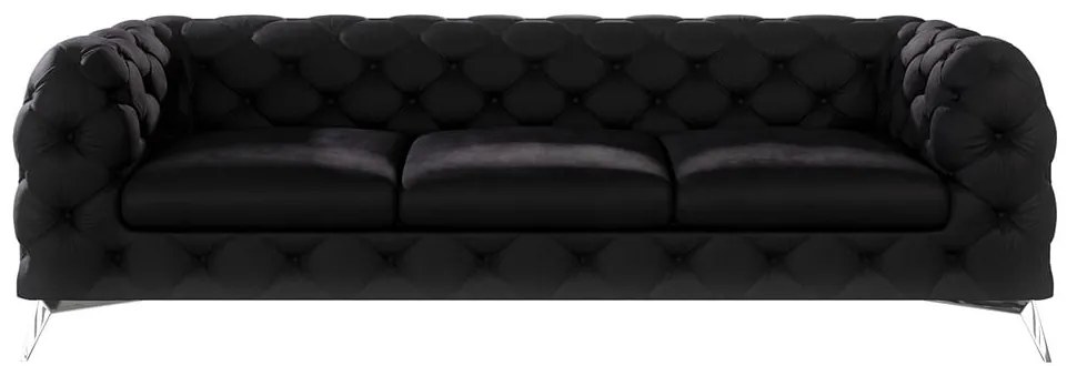 Czarna aksamitna sofa 243 cm Chelsea – Ropez