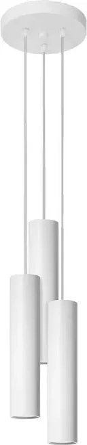 Biała potrójna lampa wisząca tuba nad stół - 5X S755 N6-M81