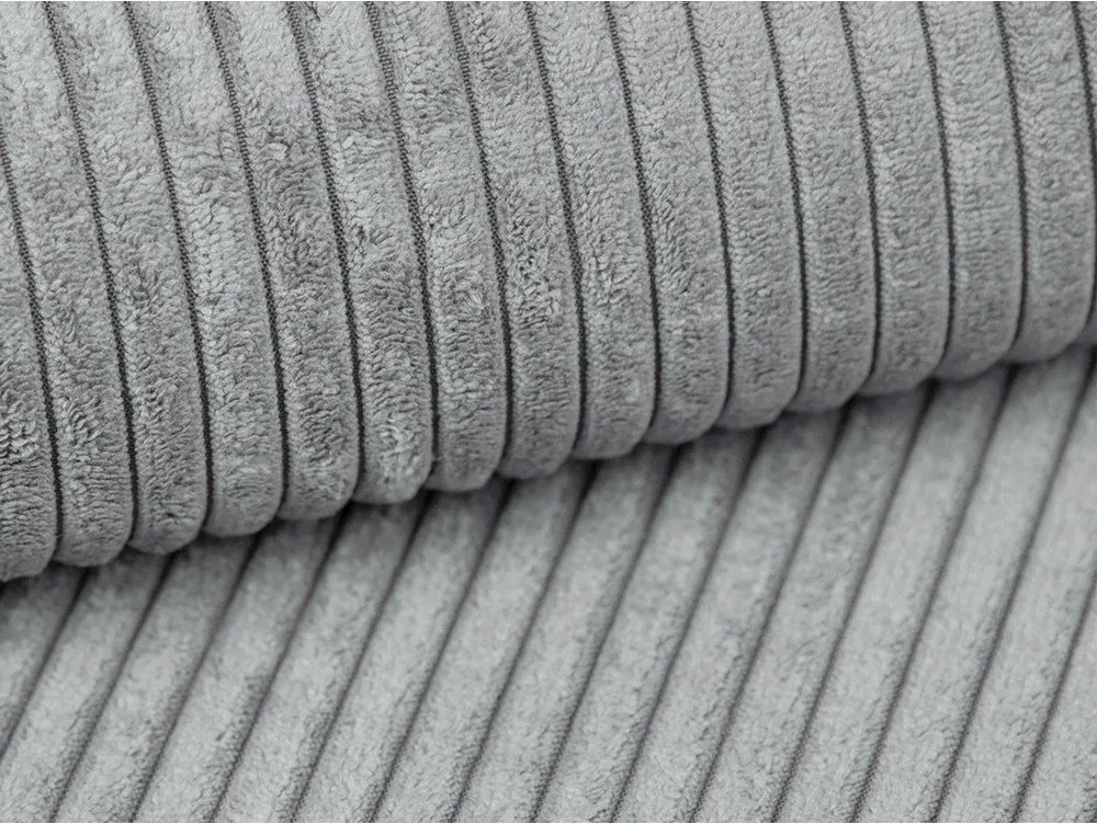 Jasnoszara sztruksowa sofa 255 cm Campi – Cosmopolitan Design