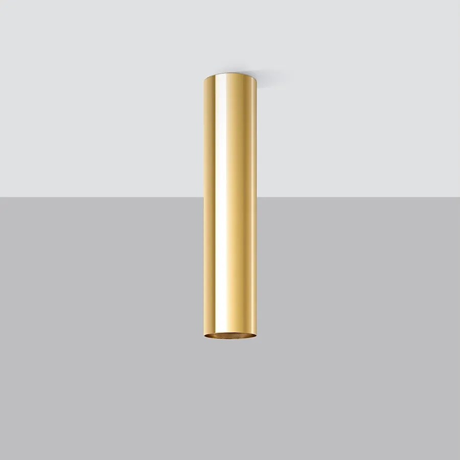 Plafony nowoczesny Toris, stal - 1 źródło światła 4000K - L.6 x H.30 cm - złoty połysk