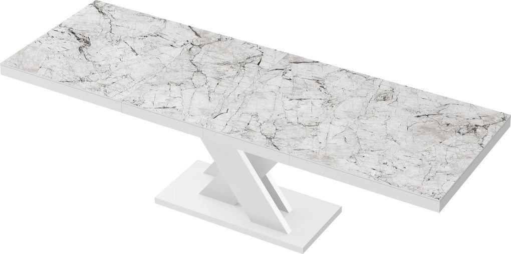 Rozkładany stół z marmurowym blatem w połysku Xenon Lux
