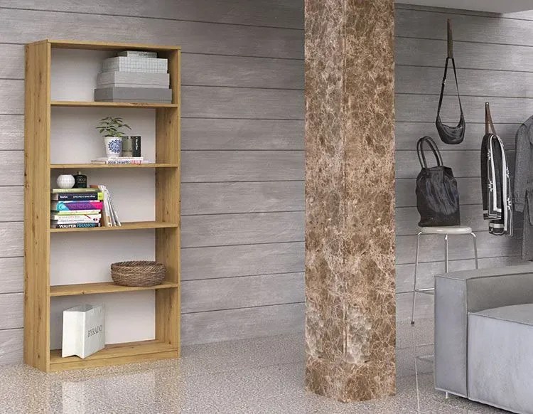 Regał Z 5 Półkami Dąb Artisan G6-S80