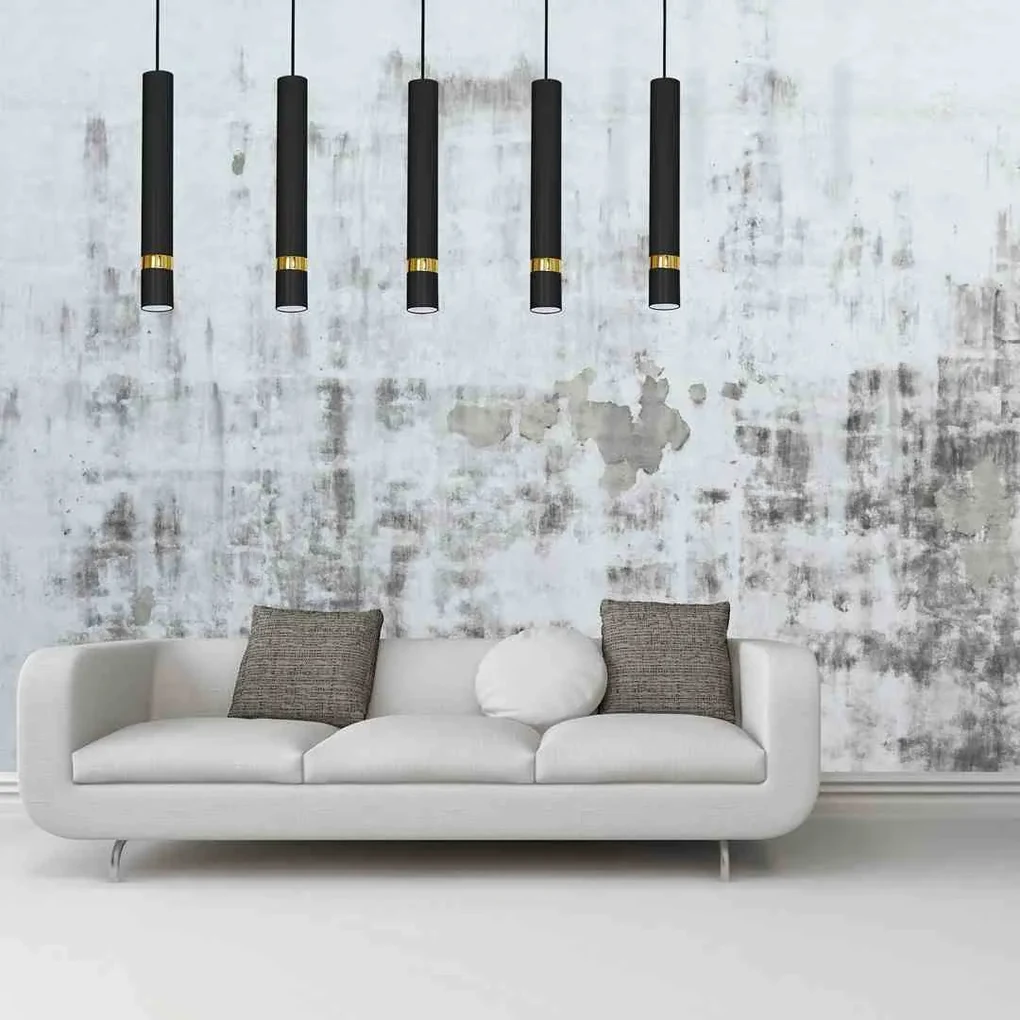 Lampa wisząca JOKER BLACK/GOLD 5xGU10 5 kloszy czarny, złoty