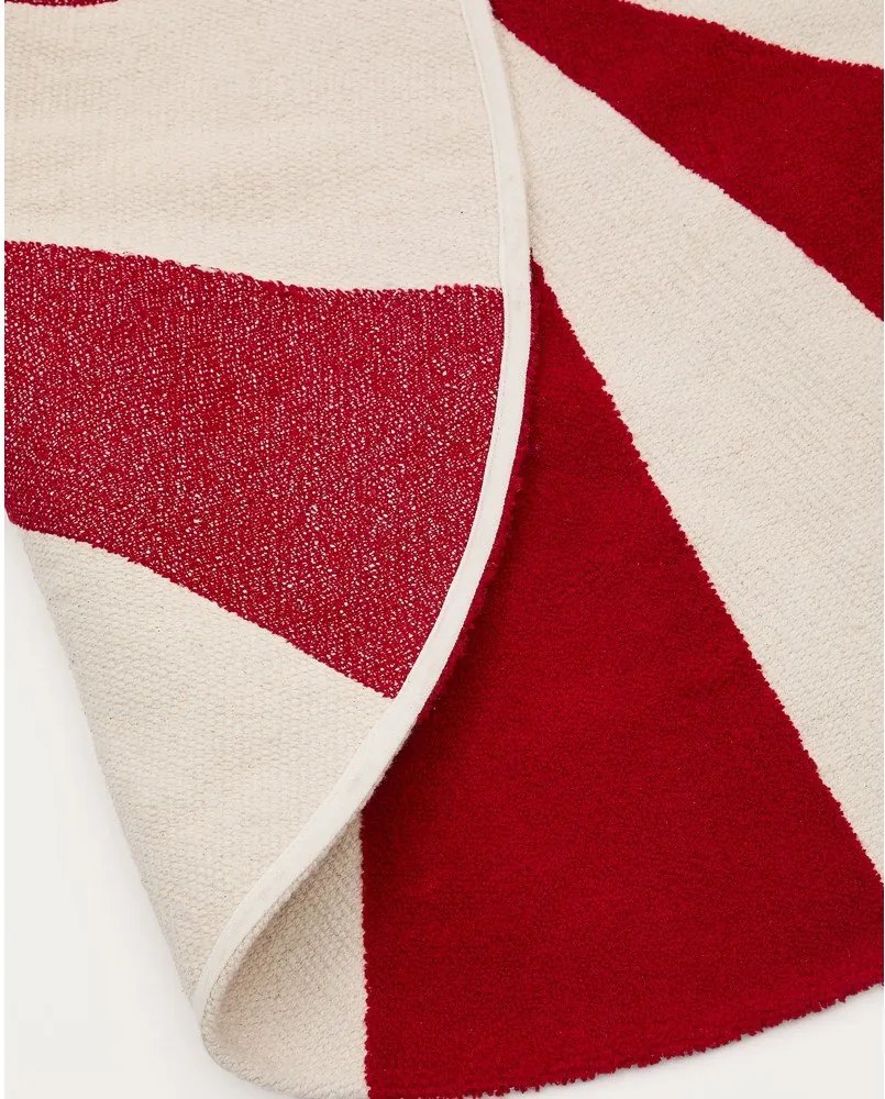 Czerwono-biały dywan dziecięcy z mieszanki bawełny ø100 cm Wirla – Kave Home