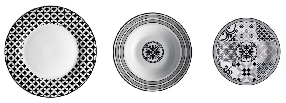 18-częściowy komplet porcelanowych talerzy Brandani Alhambra