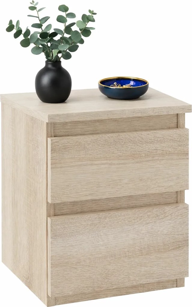 Szafka Nocna Z Dwoma Szufladami Dąb Sonoma N6-T39