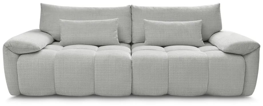 Jasnoszara sofa z tkaniny szenilowej 264 cm Ivane – Bobochic Paris