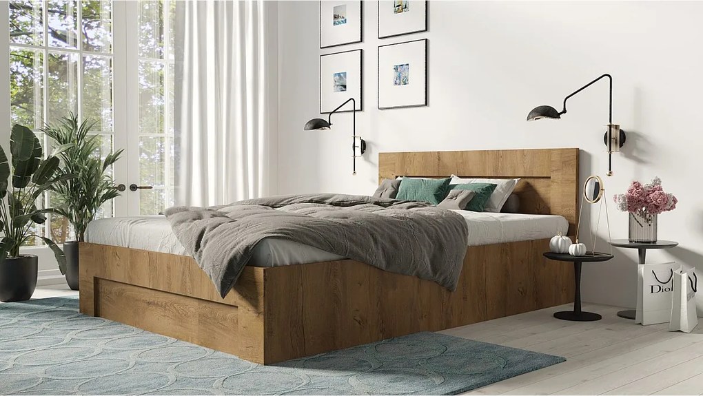 Łóżko 140cm x 200cm Otwierane z boku | LEFKAS | Pojemnik + Stelaż