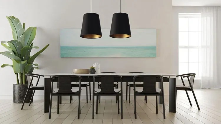 Czarno-złota lampa wisząca glamour z abażurem - 2Q S404 B9-E52