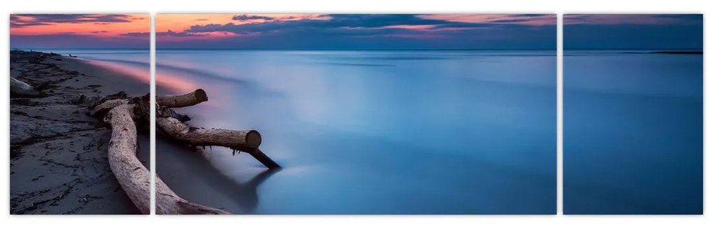 Obraz plaży o zachodzie słońca (170x50 cm)