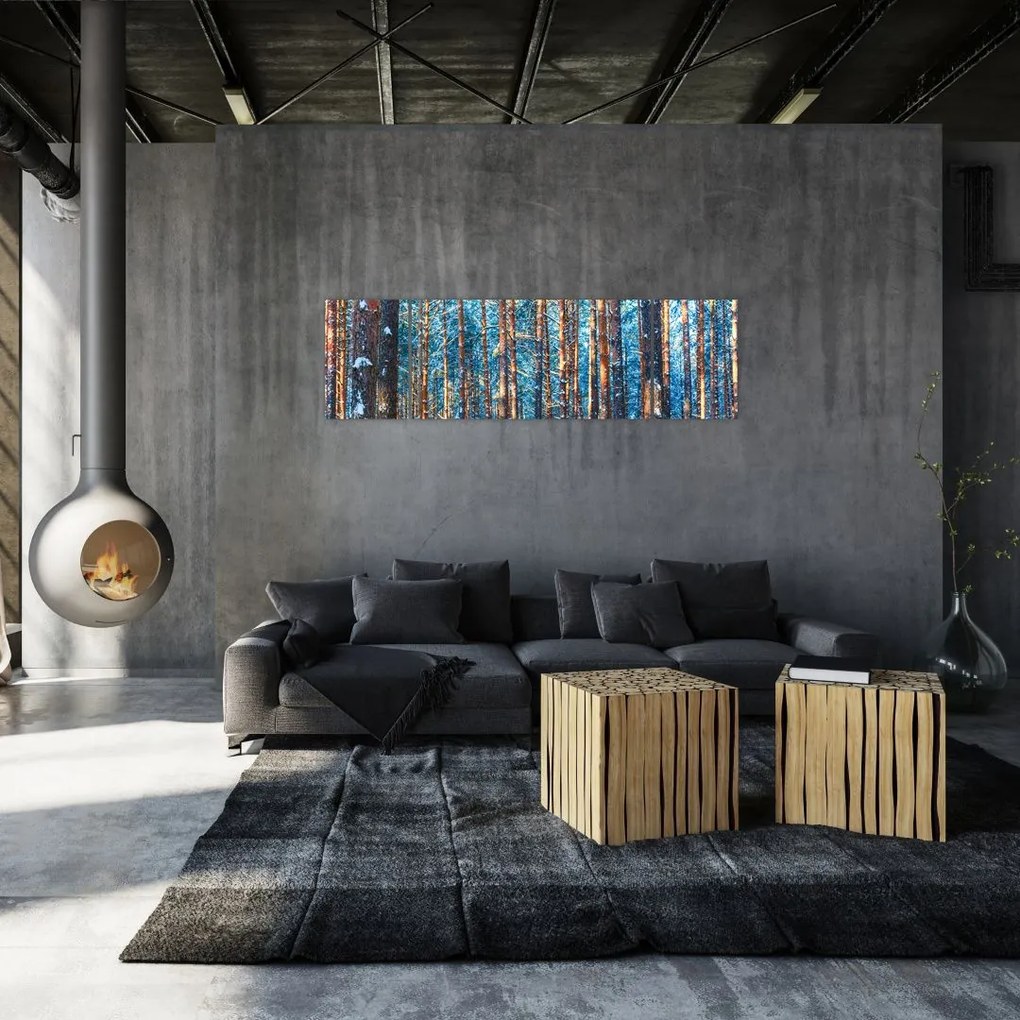 Obraz - Zimowy las (170x50 cm)