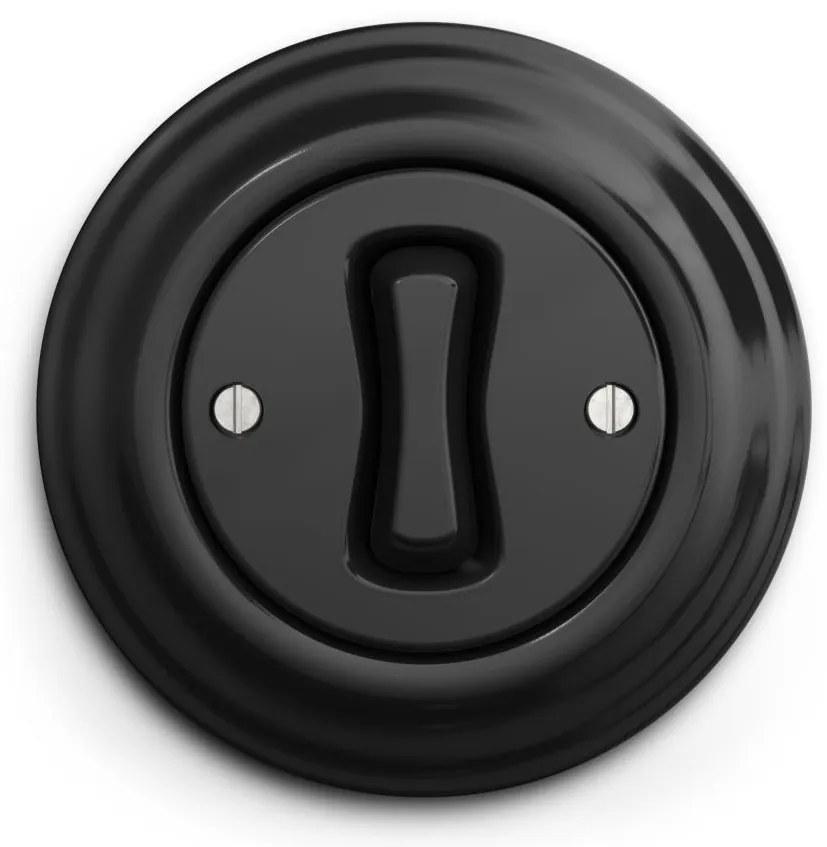 Kliklap - Retro jednobiegunowy włącznik z ramką nr 1, czarny