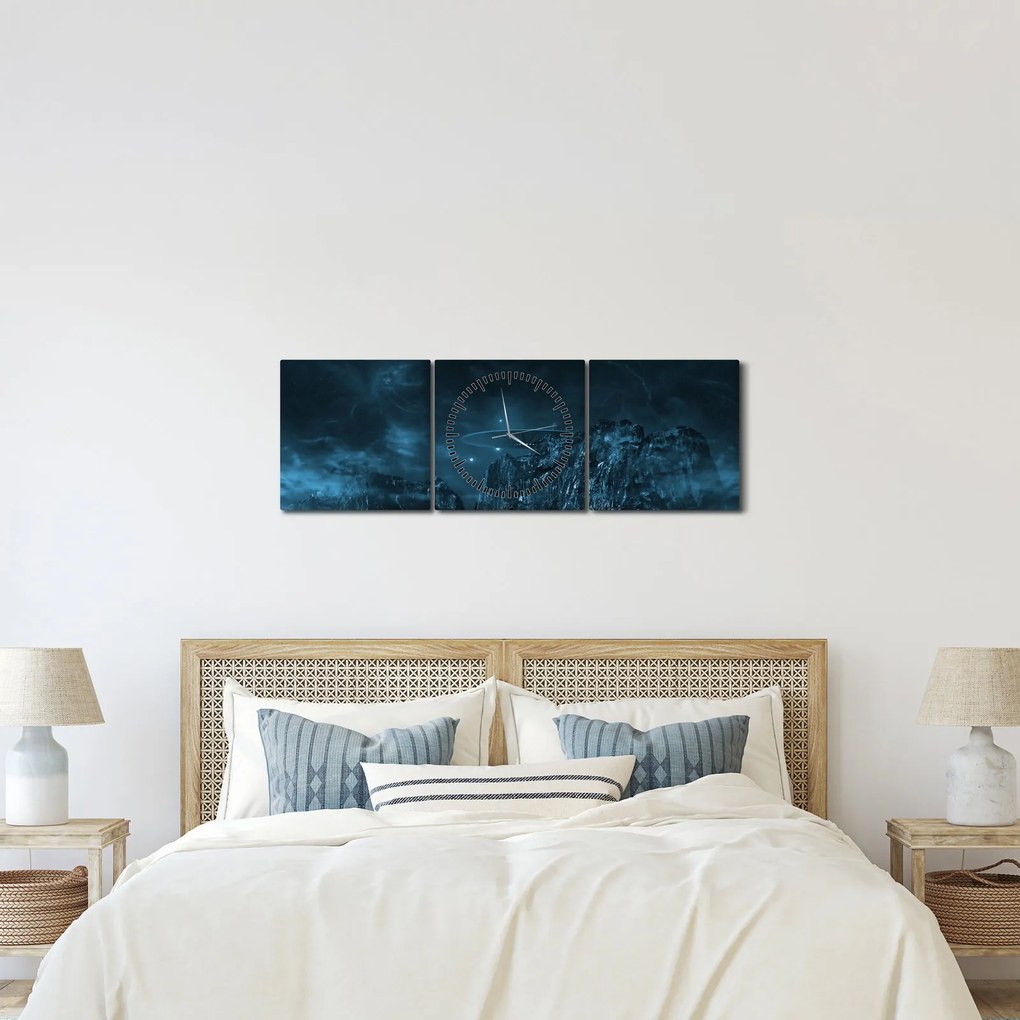 Obraz - Misja obcych (z zegarem) (90x30 cm)