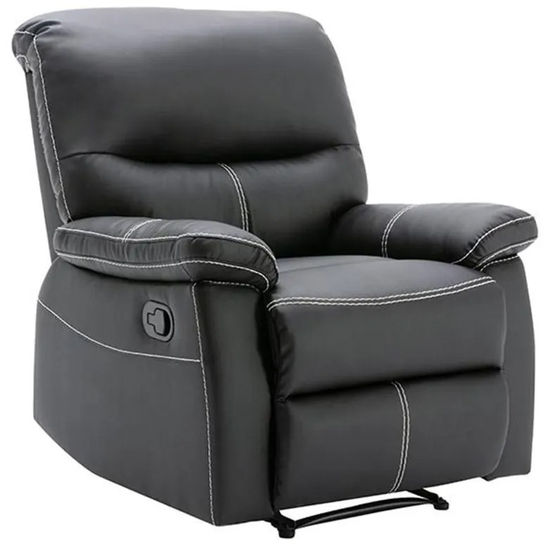 Fotel z funkcją relax z ekoskóry w kolorze czarnym CANBY