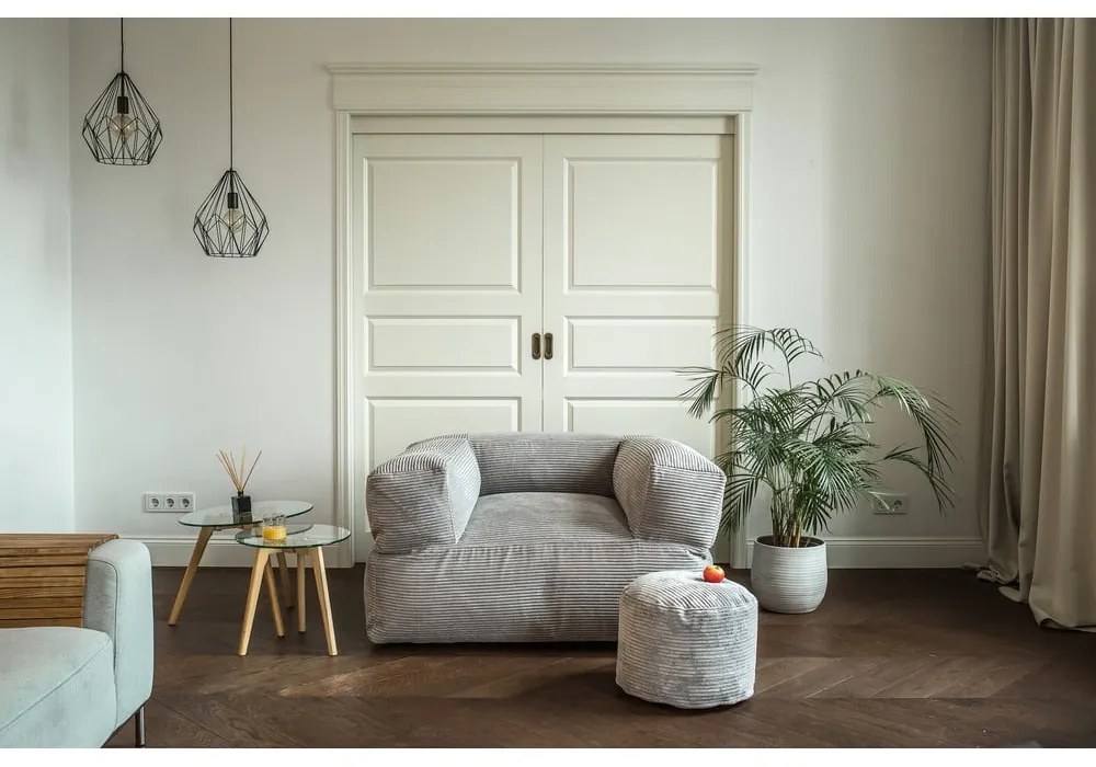 Fioletowy sztruksowy worek do siedzenia MooG – SLOWDOWN