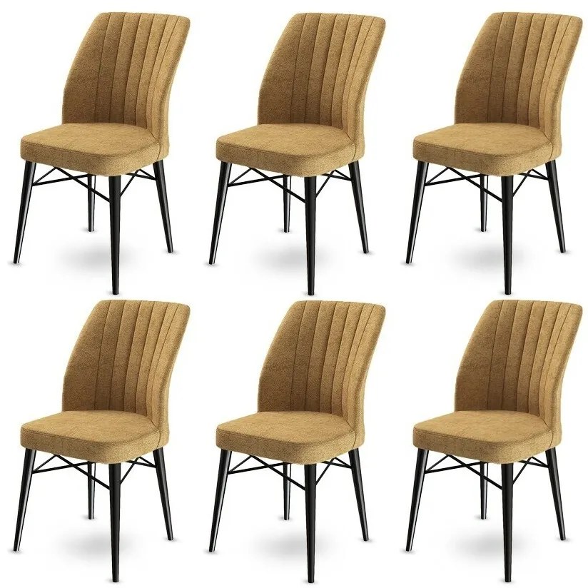 Zestaw krzeseł do jadalni Flex Cappuccino i Black, 6 szt.