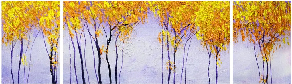 Obraz żółtych drzew (170x50 cm)