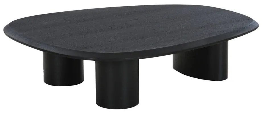 Czarny stolik z blatem w dekorze jesionu 78x96 cm Tirano – House Nordic
