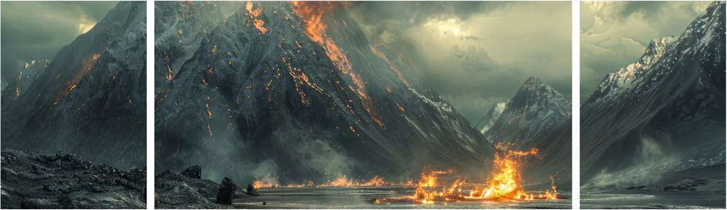 Obraz - Erupcja wulkanu (170x50 cm)