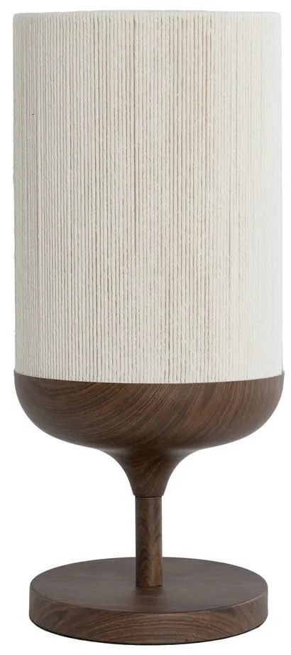 Ciemnobrązowa lampa stołowa z tekstylnym kloszem (wysokość 50 cm) Dania – Light &amp; Living