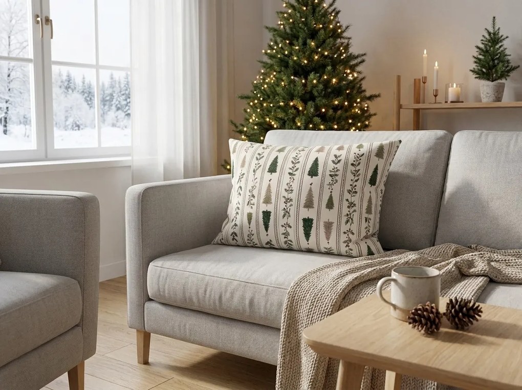 Bawełniana poszewka na poduszkę HOLLY PINES 50x70 cm, kolorowa