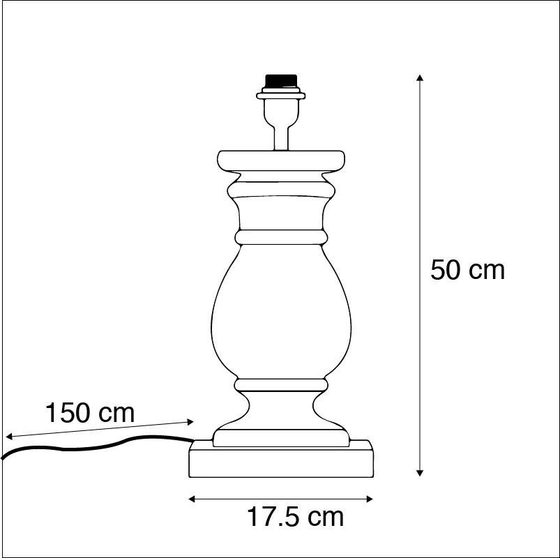 Stylowa lampa stołowa bez klosza drewno naturalne - Catnip Rustykalny / Vintage Oswietlenie wewnetrzne
