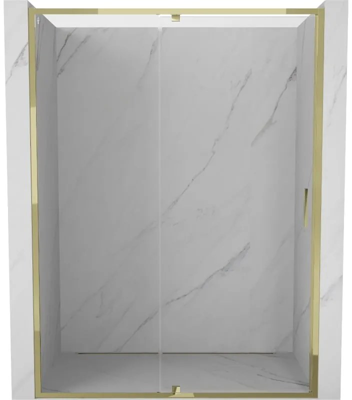 Mexen Exo drzwi prysznicowe uchylne 155 cm, transparent, złote - 819-155-000-50-00