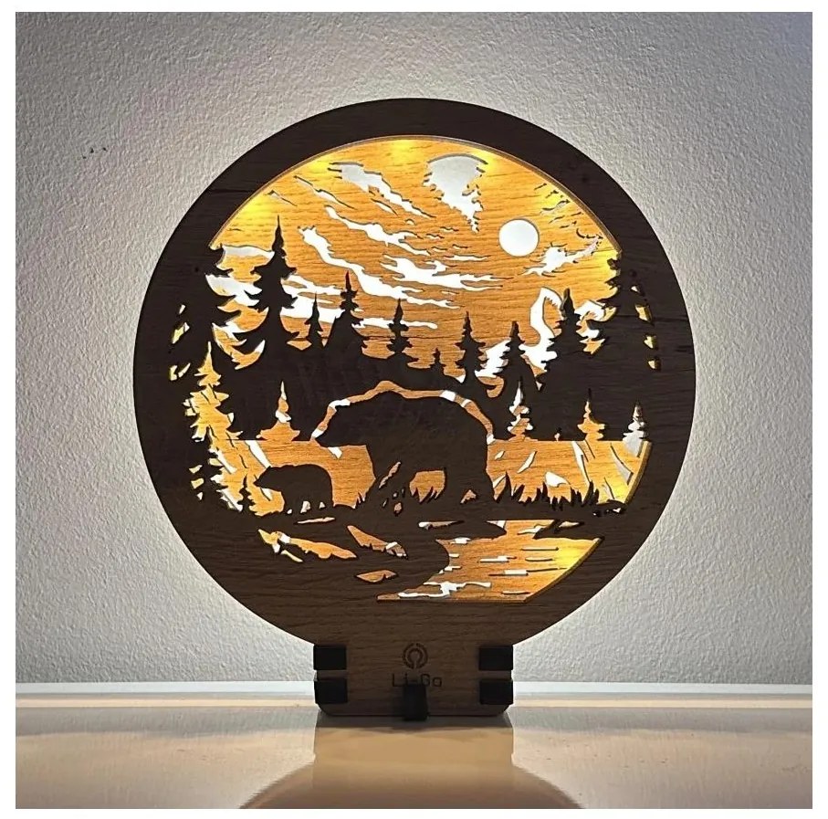 Li-Go 23595/DUB2 - LED ściemniana dekoracyjna lampa stołowa LED/12W/230V 20x22 cm dąb